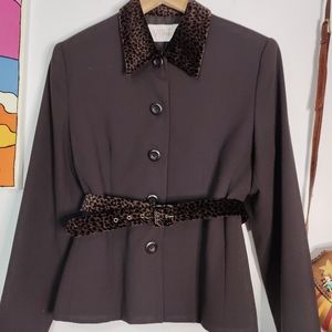 Vintage Jacket; Leopard Print + Matching Belt
